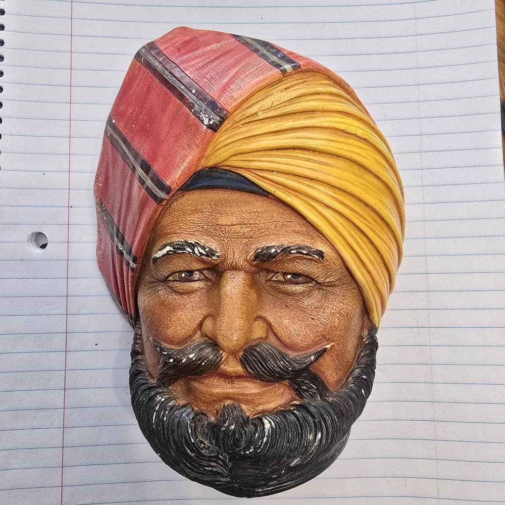 Vintage Legend Chalkware Indian Prince Head 6" Authentic